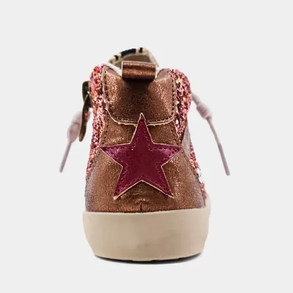 NIB SHUSHOP Glitter MID Star HI-TOP Sneakers RILEY TODDLER GIRL 10