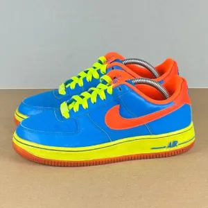Nike Air Force 1 BG Athletic Sneakers Youth 4Y Blue Orange Yellow Synthetic
