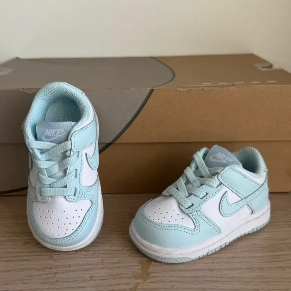 Nike Dunk Low Glacier Blue/White Toddler Sneakers- SZ 4 C