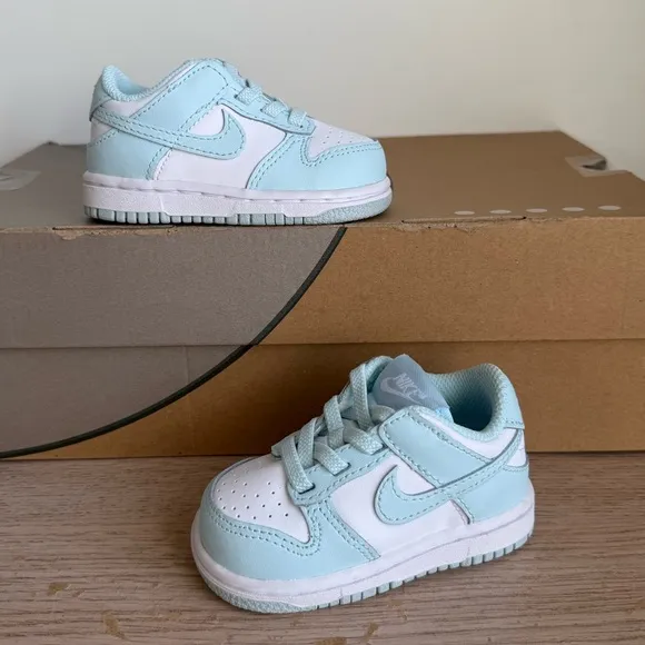 Nike Dunk Low Glacier Blue/White Toddler Sneakers- SZ 4 C