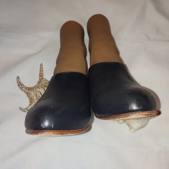 Nisolo Black Leather Heeled Mules SOFIA Size 7.5