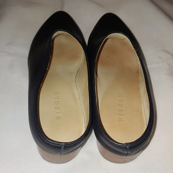 Nisolo Black Leather Heeled Mules SOFIA Size 7.5