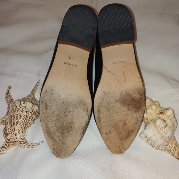 Nisolo Black Leather Heeled Mules SOFIA Size 7.5