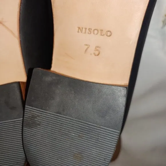 Nisolo Black Leather Heeled Mules SOFIA Size 7.5