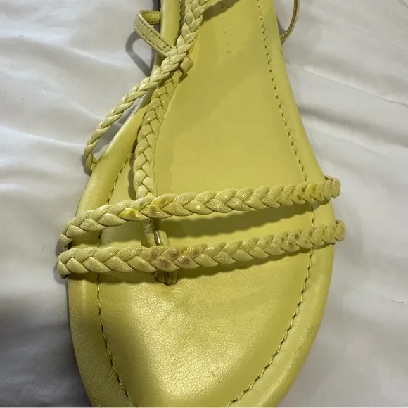 NWOB‎ VERONICA BEARD Soia Zest Braided Flat Yellow Thong Sandals size 6 reg $248