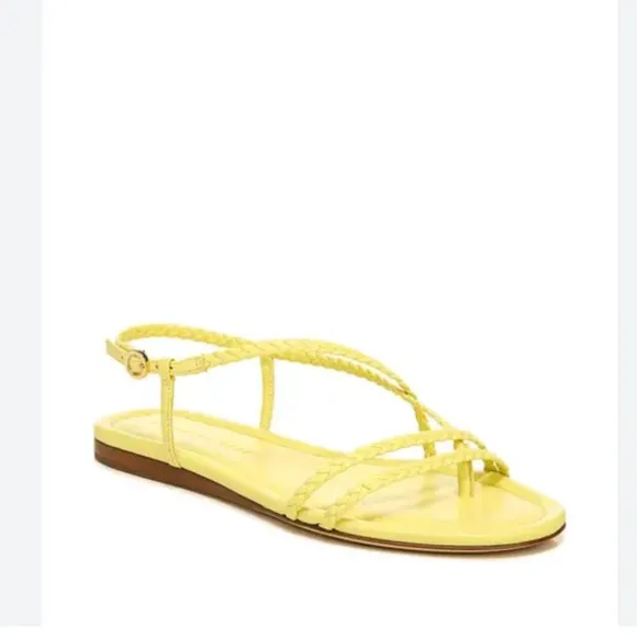 NWOB‎ VERONICA BEARD Soia Zest Braided Flat Yellow Thong Sandals size 6 reg $248