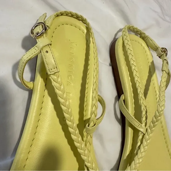 NWOB‎ VERONICA BEARD Soia Zest Braided Flat Yellow Thong Sandals size 6 reg $248