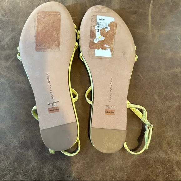 NWOB‎ VERONICA BEARD Soia Zest Braided Flat Yellow Thong Sandals size 6 reg $248