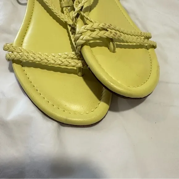 NWOB‎ VERONICA BEARD Soia Zest Braided Flat Yellow Thong Sandals size 6 reg $248