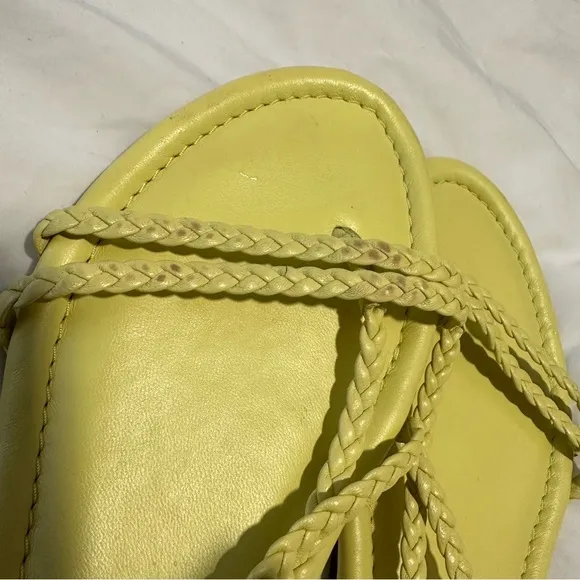 NWOB‎ VERONICA BEARD Soia Zest Braided Flat Yellow Thong Sandals size 6 reg $248