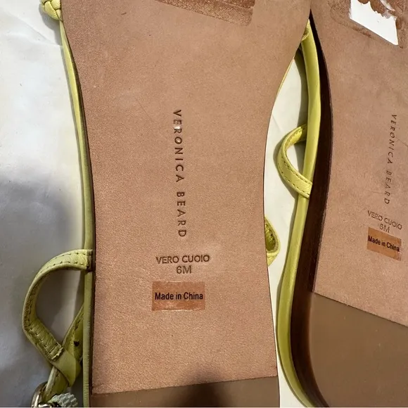 NWOB‎ VERONICA BEARD Soia Zest Braided Flat Yellow Thong Sandals size 6 reg $248