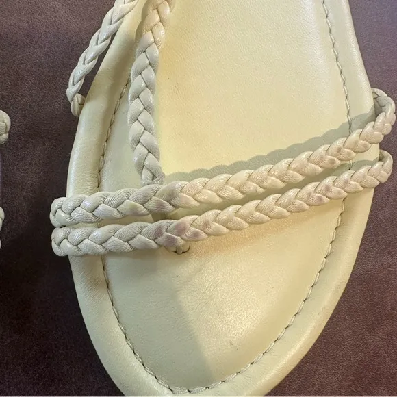 NWOB‎ VERONICA BEARD Soia Zest Braided Flat Yellow Thong Sandals size 6 reg $248