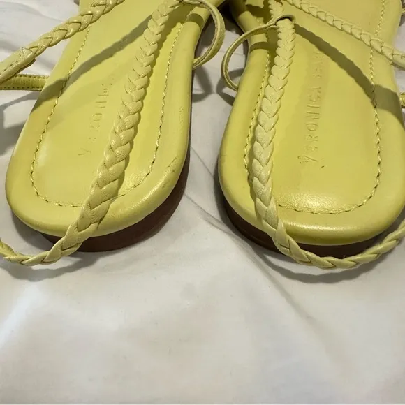 NWOB‎ VERONICA BEARD Soia Zest Braided Flat Yellow Thong Sandals size 6 reg $248