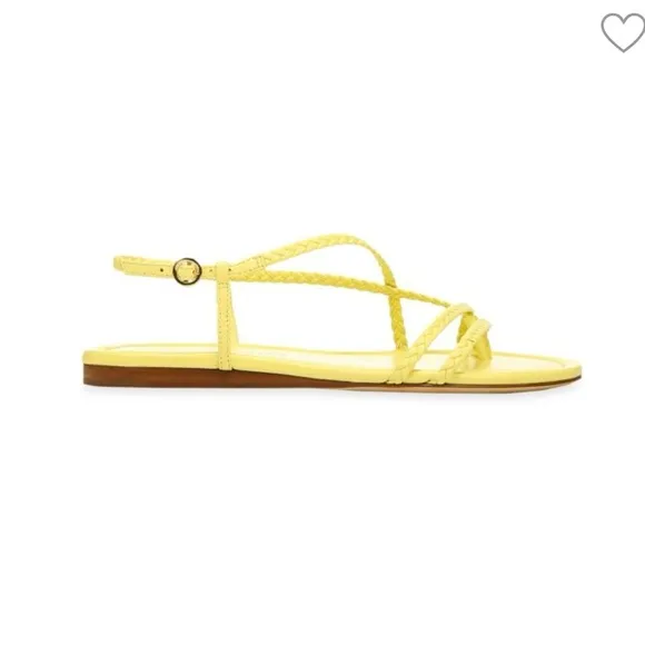 NWOB‎ VERONICA BEARD Soia Zest Braided Flat Yellow Thong Sandals size 6 reg $248