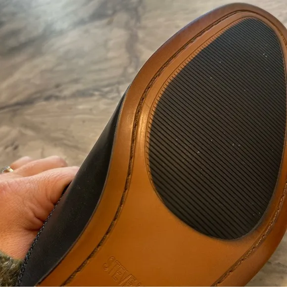 NWOT Steve Madden Men’s Black Leather Mules _Sz 11