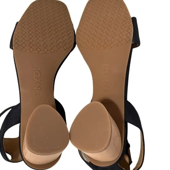 NWT NYDJ Padded Insole Slingback Ankle Strap Women's Size 8 Denim Blue