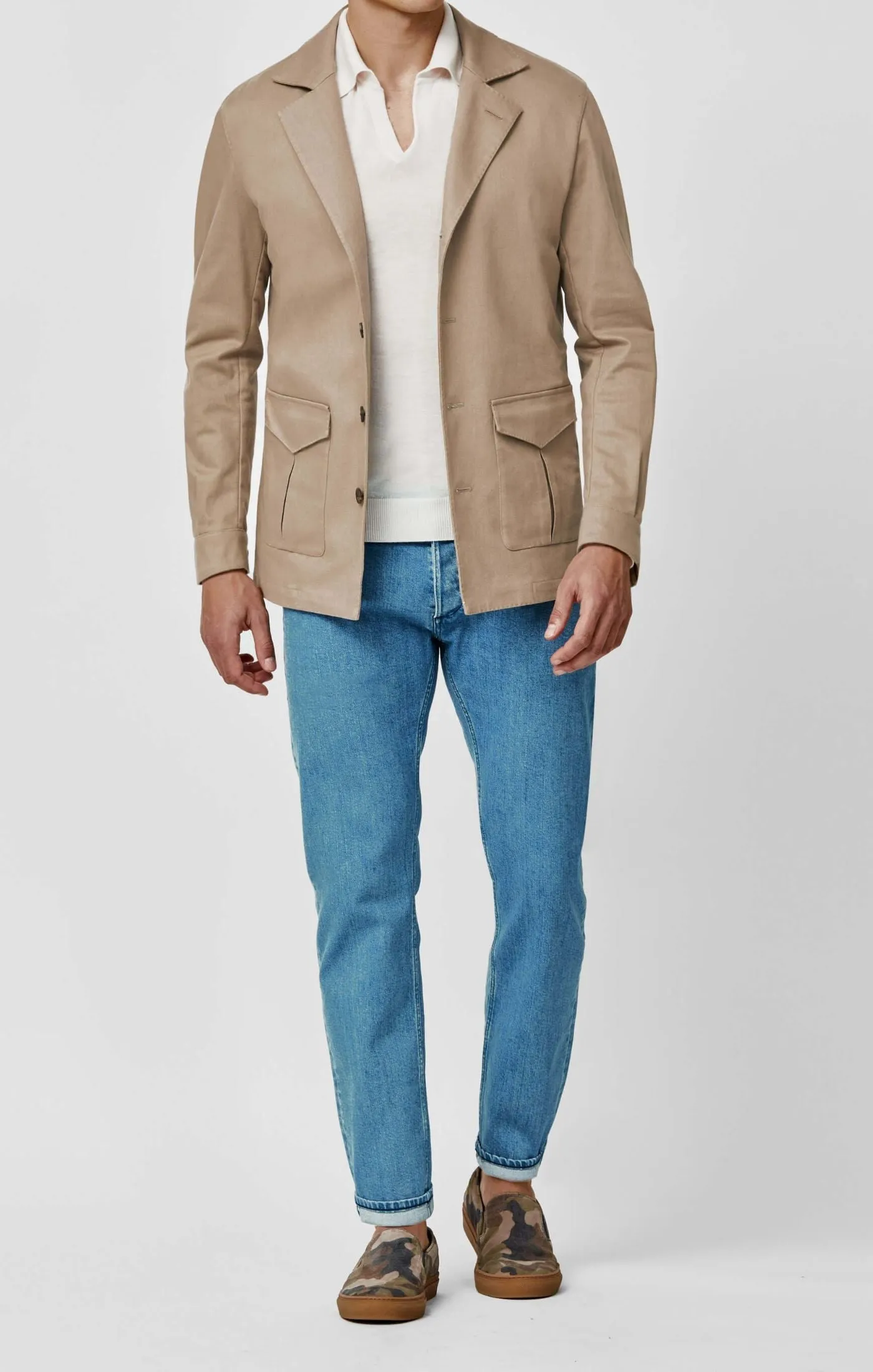 Olimpias Khaki Heavy Cotton Stretch Twill