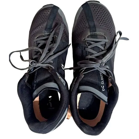 On Cloud Womens 9W Black Gray Pink CloudFlow Low Cut Sneakers