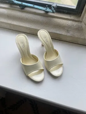 Pamela Yellow Slip On Heeled Mules