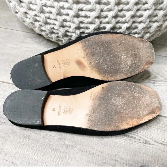 Patricia Green Sorrento Suede Horse Bit Slip On Mules Black Size 10M
