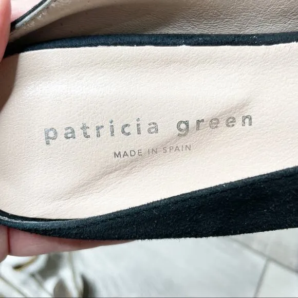 Patricia Green Sorrento Suede Horse Bit Slip On Mules Black Size 10M