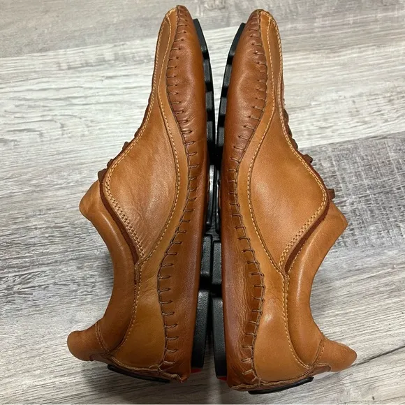 PIKOLINOS Tan Leather Drivers Loafers with Moccasin Design Slip On  Size 10