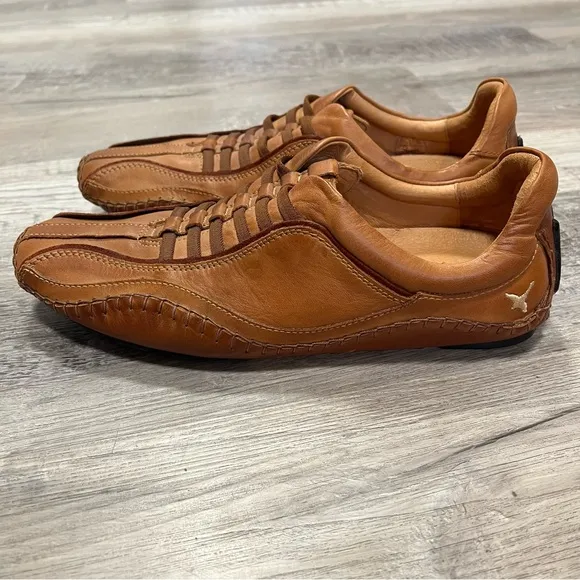 PIKOLINOS Tan Leather Drivers Loafers with Moccasin Design Slip On  Size 10