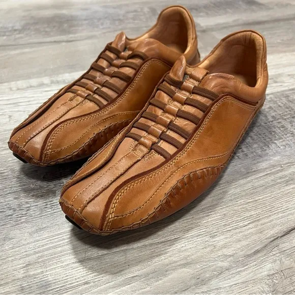 PIKOLINOS Tan Leather Drivers Loafers with Moccasin Design Slip On  Size 10