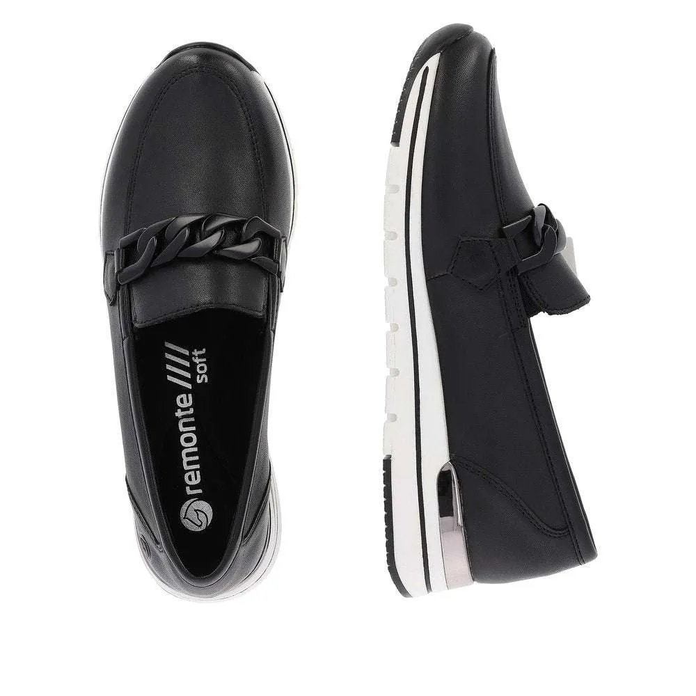 Remonte Black Wide Fit Loafer|R671100