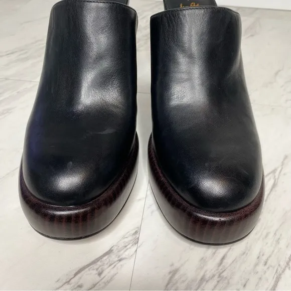 Sam Edelman Shiloh Black Leather Heeled Mule 9 1/2 M