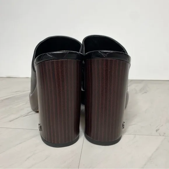 Sam Edelman Shiloh Black Leather Heeled Mule 9 1/2 M