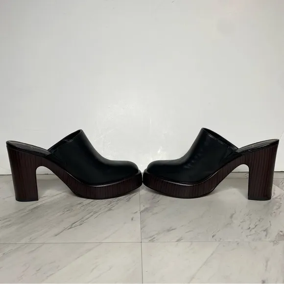 Sam Edelman Shiloh Black Leather Heeled Mule 9 1/2 M