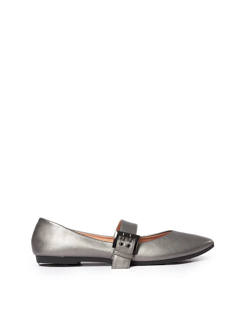 Silver Ballerina Flats