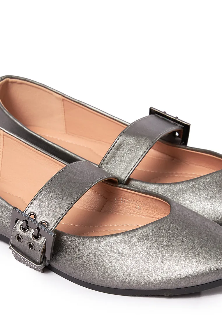 Silver Ballerina Flats