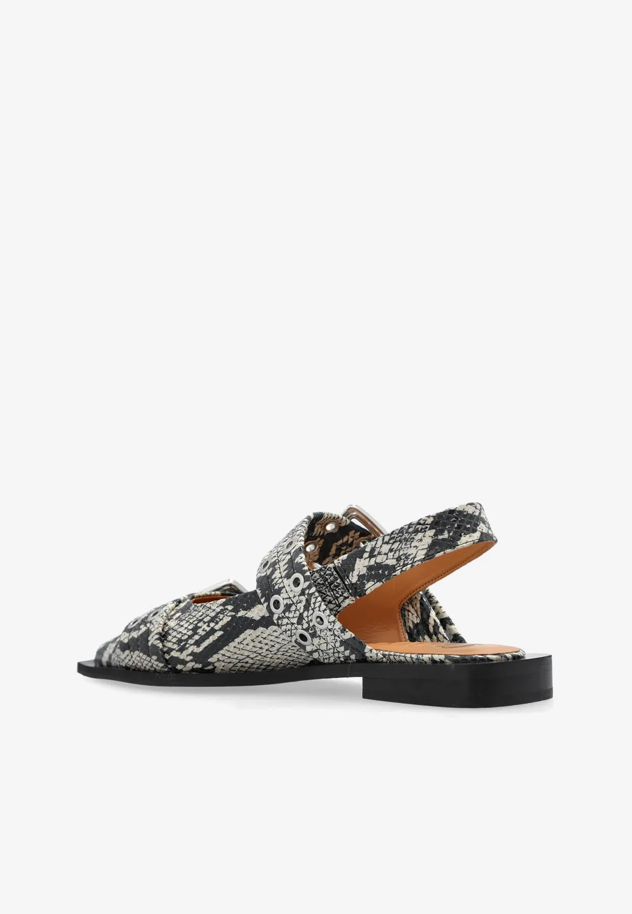 Snake Embossed Slingback Flats