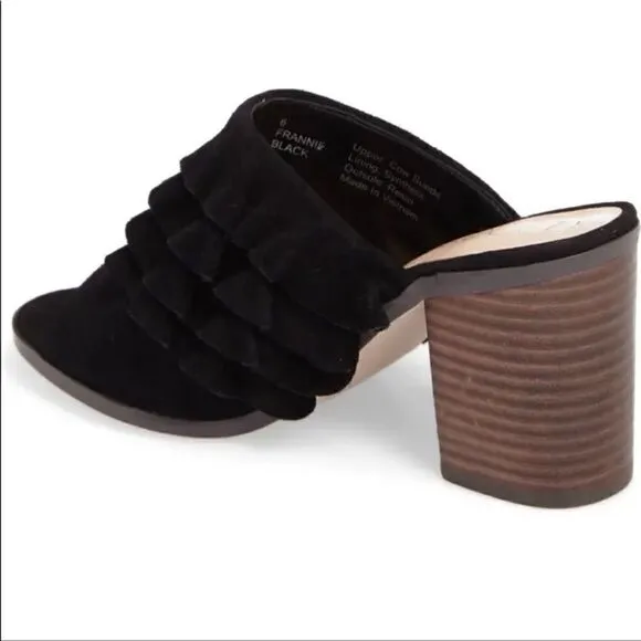 SOLE SOCIETY the FRANNIE Sandal Chunky Heel Open Toe Mules in Black Women's 9.5