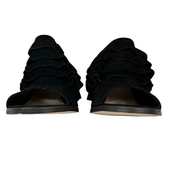 SOLE SOCIETY the FRANNIE Sandal Chunky Heel Open Toe Mules in Black Women's 9.5