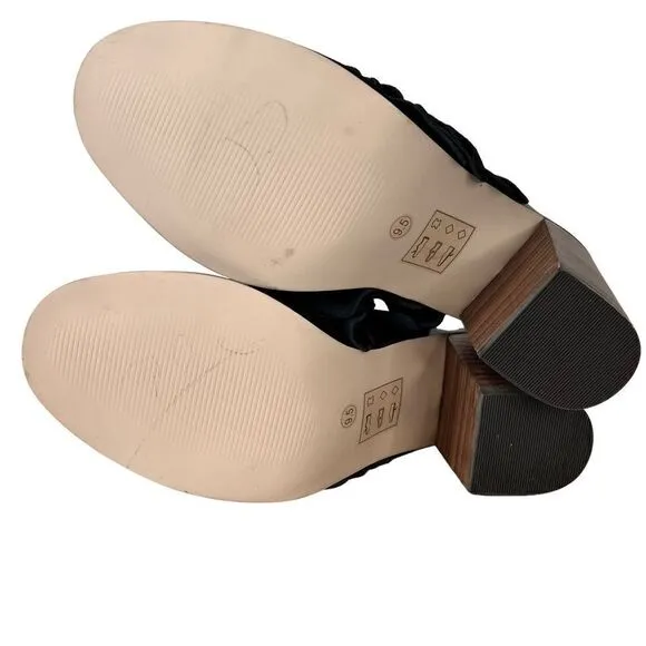 SOLE SOCIETY the FRANNIE Sandal Chunky Heel Open Toe Mules in Black Women's 9.5