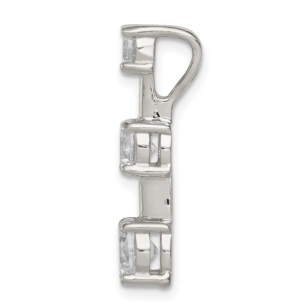 Sterling Silver 3-stone CZ Pendant