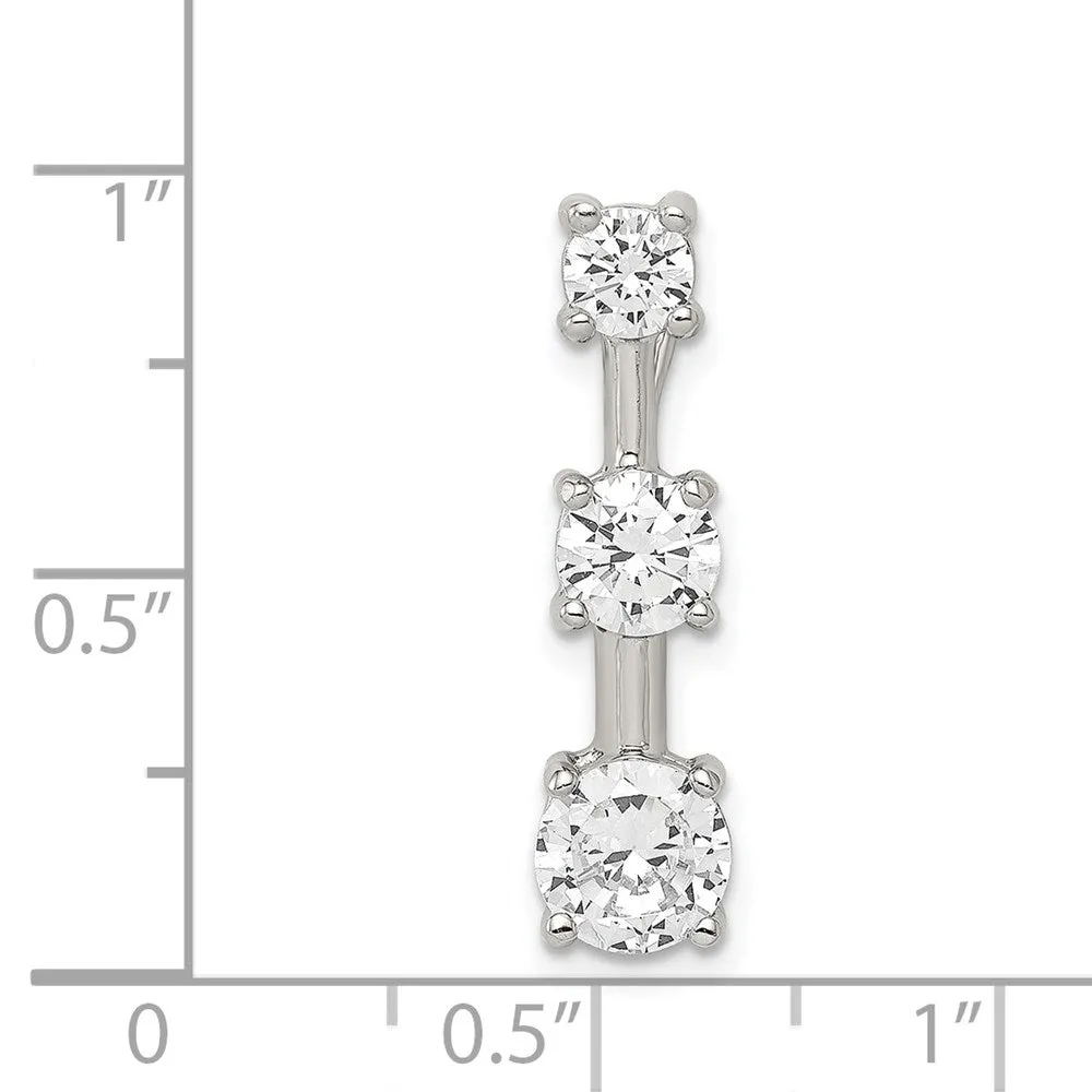Sterling Silver 3-stone CZ Pendant