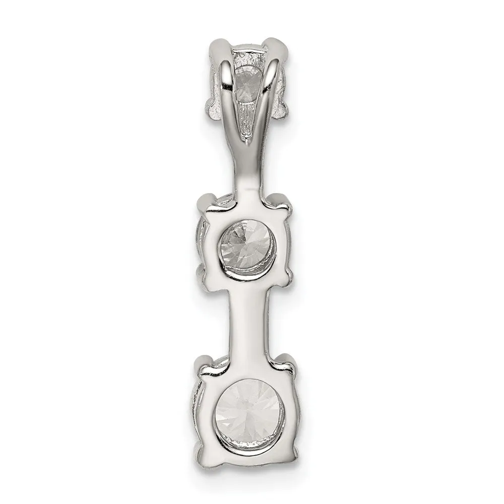Sterling Silver 3-stone CZ Pendant
