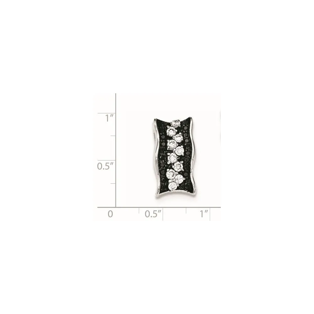 Sterling Silver Black & White CZ Pendant