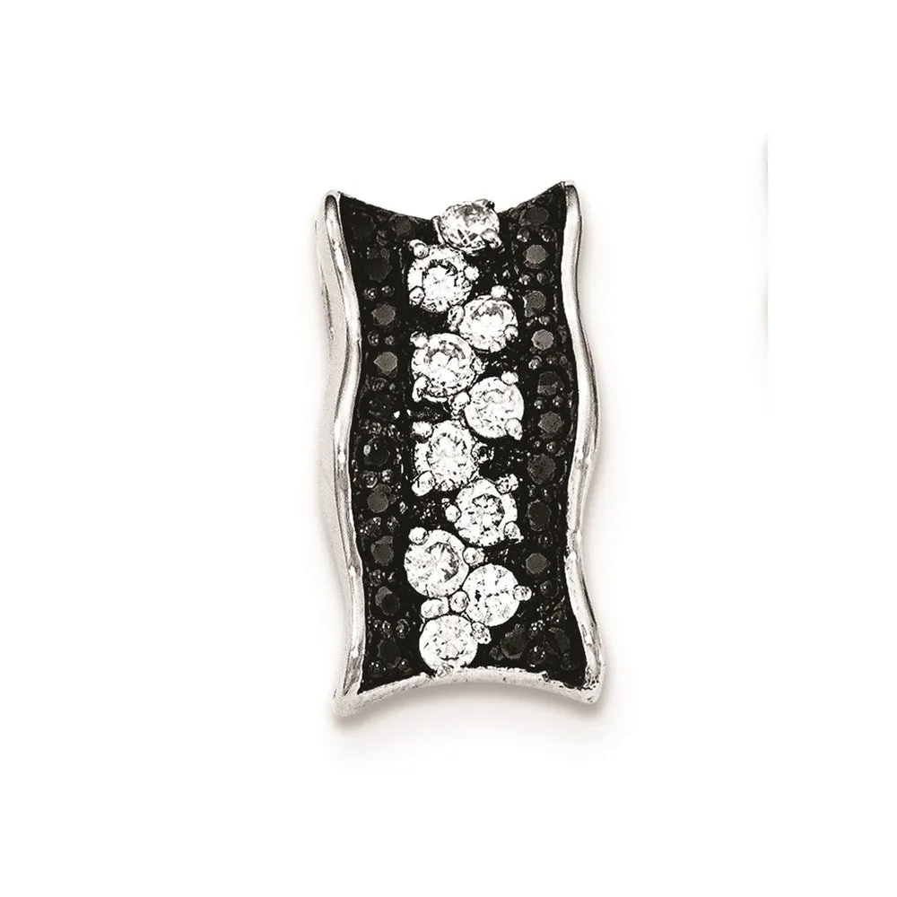 Sterling Silver Black & White CZ Pendant