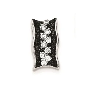 Sterling Silver Black & White CZ Pendant