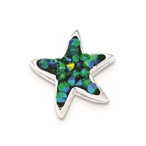 Sterling Silver Blue Crystal Star Pendant