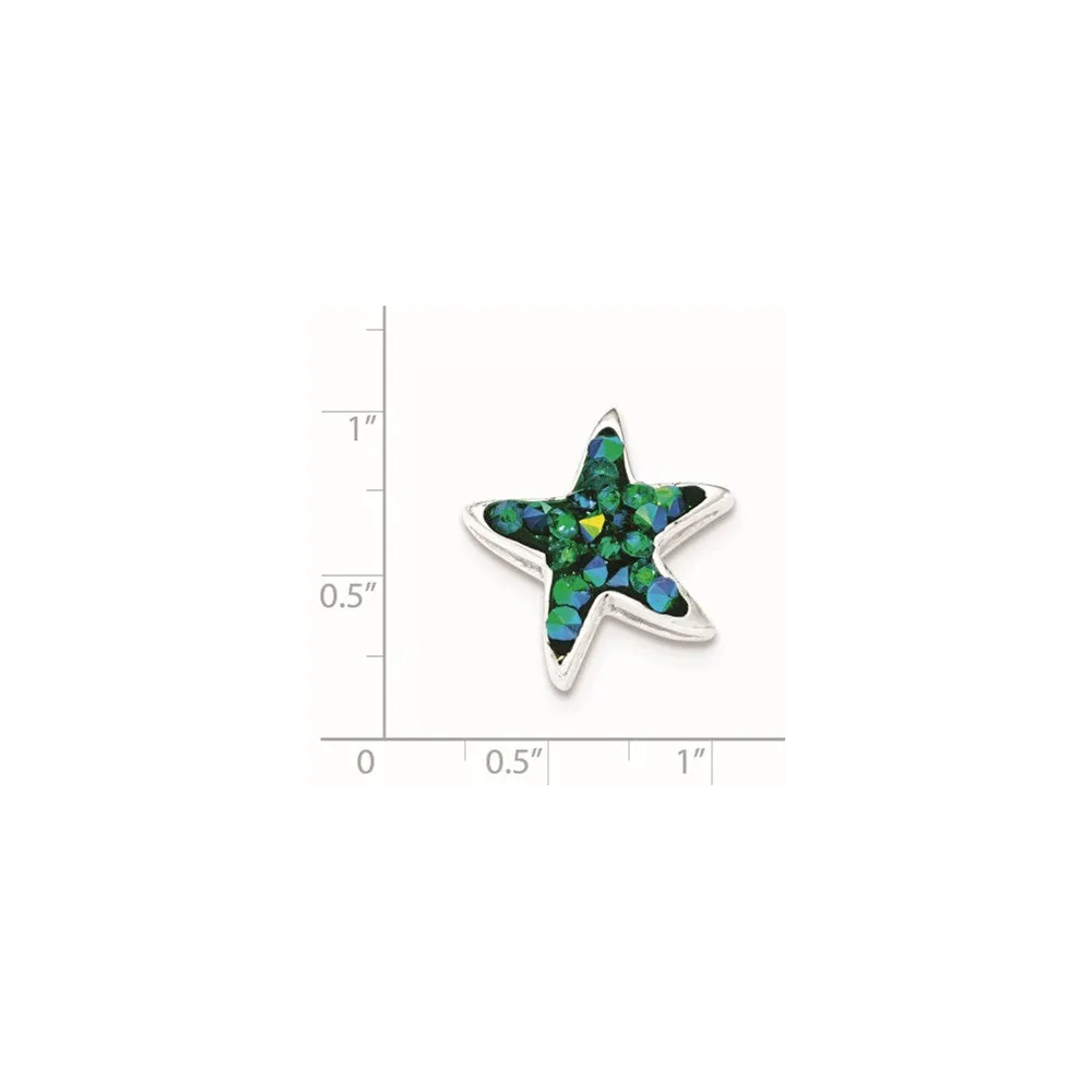 Sterling Silver Blue Crystal Star Pendant