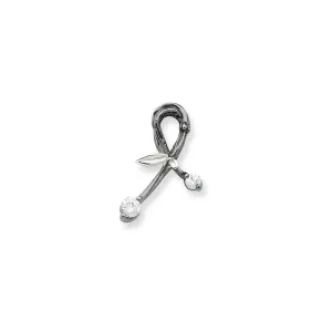Sterling Silver, CZ & Rhodium Support Pendant