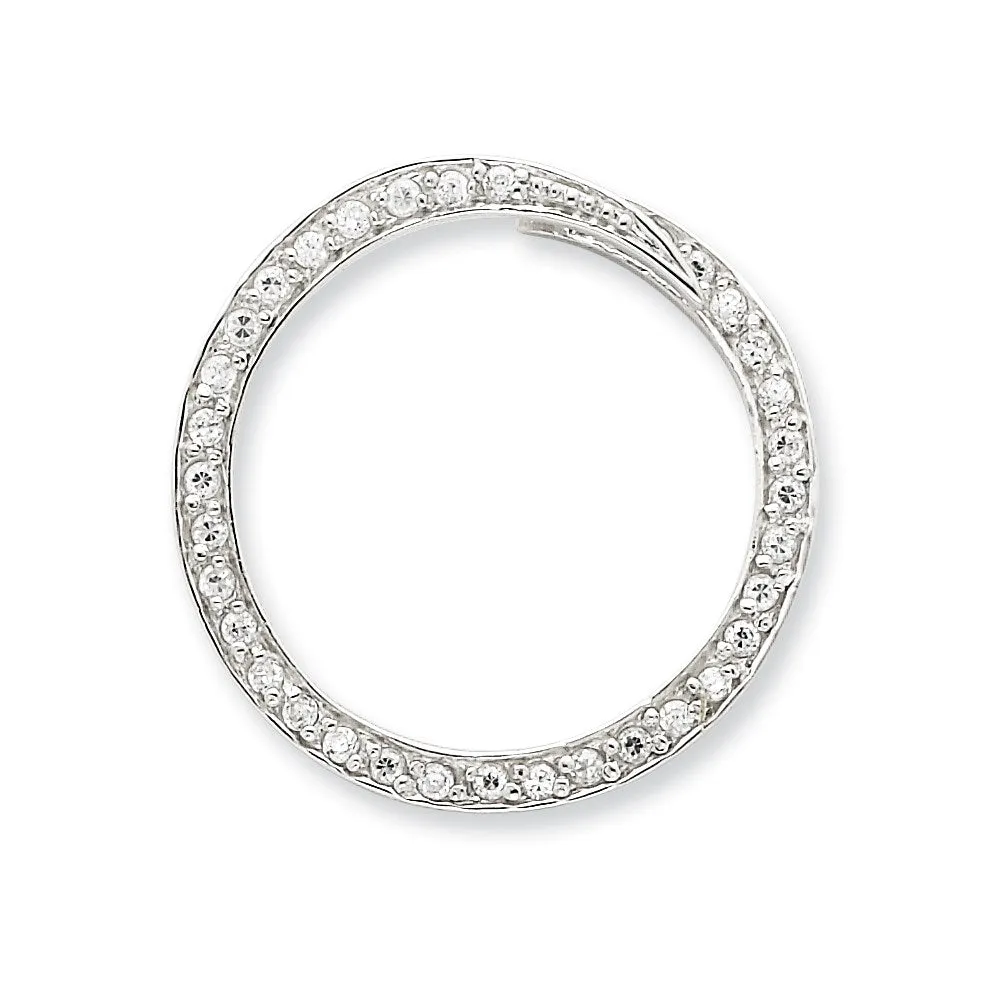 Sterling Silver CZ Circle Slide