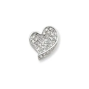 Sterling Silver CZ Heart Pendant