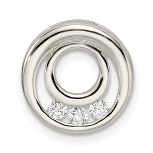 Sterling Silver CZ Slide Pendant
